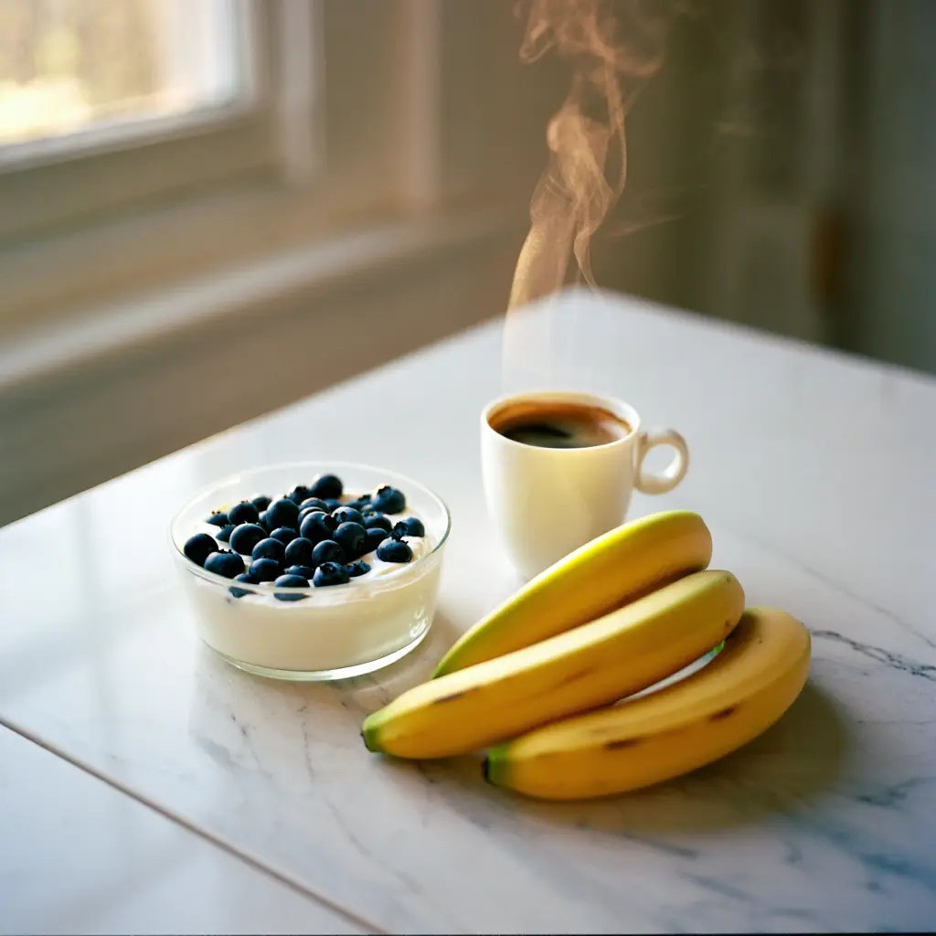 Valoisa aamu ja terveellinen aamiainen